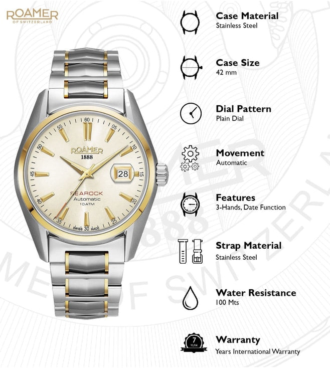 ROAMER 210665 49 25 20 Searock Automatic Analog Watch for Men