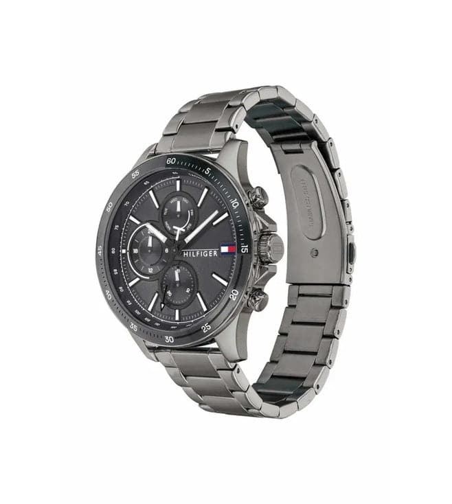 Tommy Hilfiger Mens Bank Grey Dial Stainless Steel Analogue Watch - TH1791719W - Kamal Watch Company