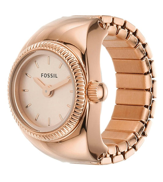 Watch Ring Two-Hand Rose Gold-Tone Stainless Steel-ES5247