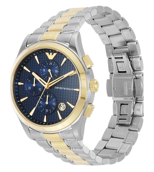 Armani mens watch gold and clearance silver