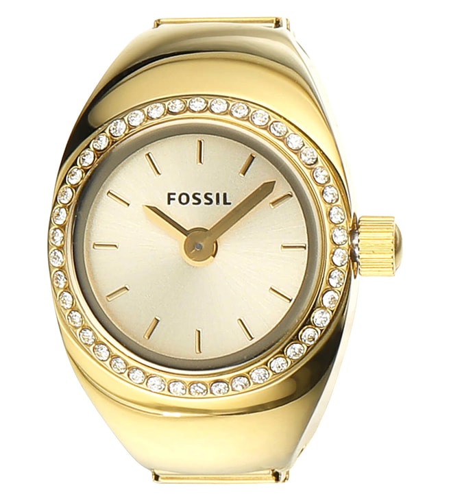 Watch Ring Two-Hand Gold-Tone Stainless Steel