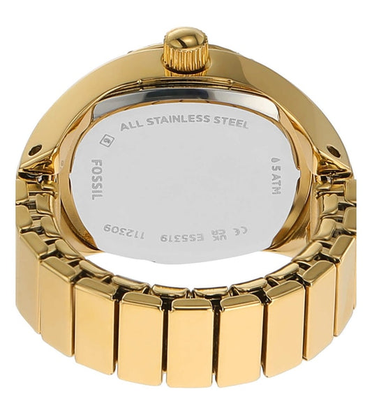 Watch Ring Two-Hand Gold-Tone Stainless Steel