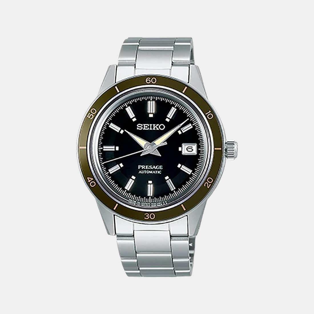 Seiko Presage Stainless Steel Black Dial Watch