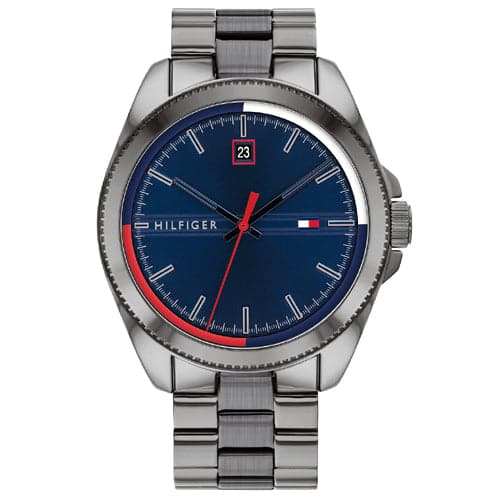 Tommy Hilfiger Mens 44 mm Riley Blue Dial Stainless Steel Watch - TH1791687W - Kamal Watch Company