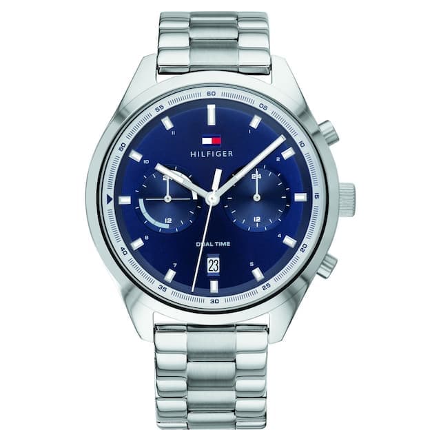 Tommy Hilfiger Mens 44 Mm Bennett Blue Dial Stainless Steel Watch - Ncth1791725