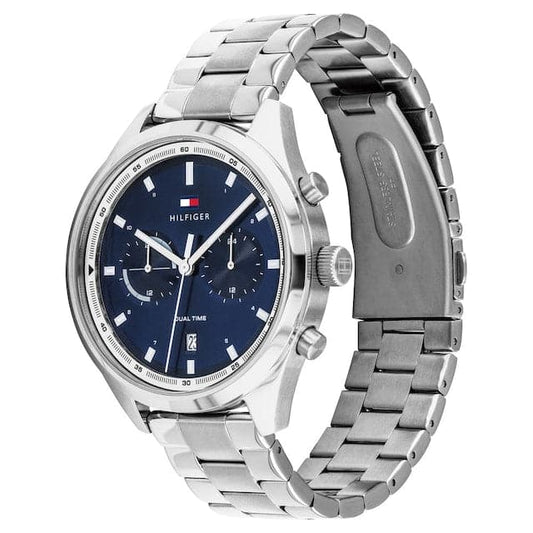 Tommy Hilfiger Mens 44 mm Bennett Blue Dial Stainless Steel Watch - NCTH1791725 - Kamal Watch Company