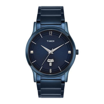 Timex Men Blue Round Analog Dial Watch- TW000R460