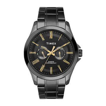 Timex Men Black Round Analog Dial Watch- TW000X135