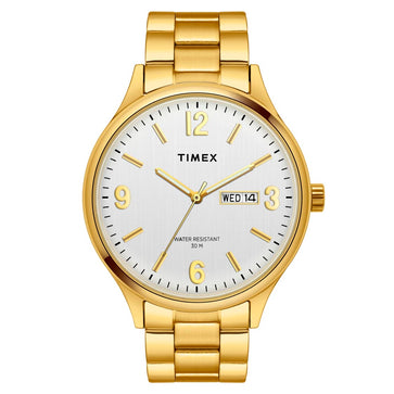 Timex Men Analog Silver Round Brass Dial Watch- TWEG18421