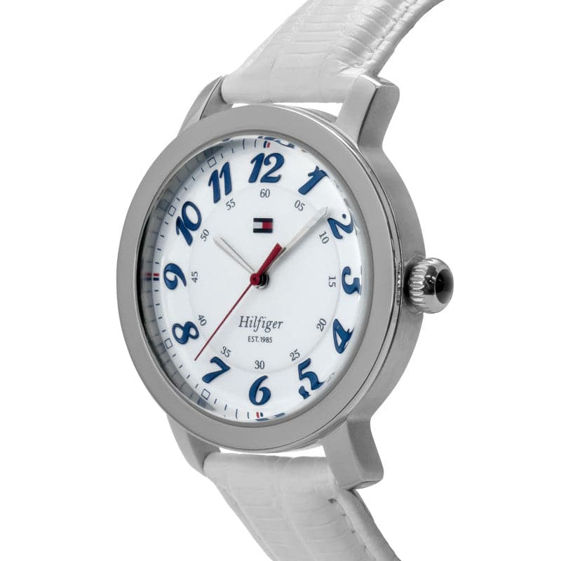 TH1781232 TOMMY HILFIGER WOMEN'S WHITE LEATHER STRAP AND WHITE DIAL QUARTZ WATCH - Kamal Watch Company