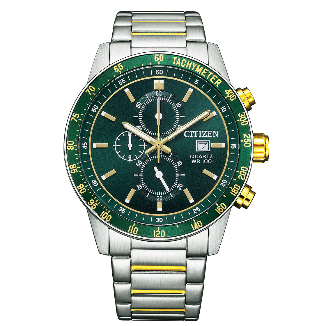 CITIZEN QUARTZ GENTS WATCH GREEN DIAL - AN3689-55X - Kamal Watch Company