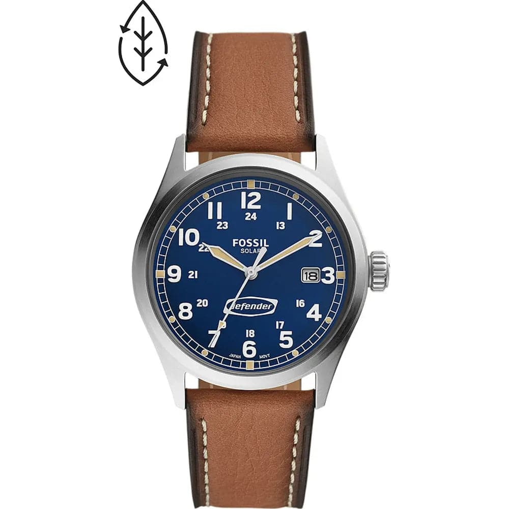 Defender 40 Mm Blue Dial Leather Analog Watch For Men - Fs5975I