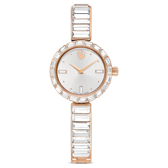 Matrix Bangle watch Swiss Made, Crystal bracelet, Rose gold tone, Rose gold-tone finish