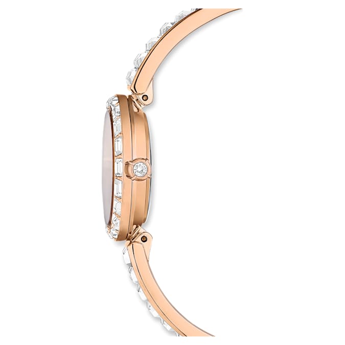 Matrix Bangle watch Swiss Made, Crystal bracelet, Rose gold tone, Rose gold-tone finish