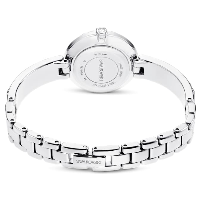 Matrix Bangle watch Swiss Made, Crystal bracelet, Silver tone, Stainless Steel