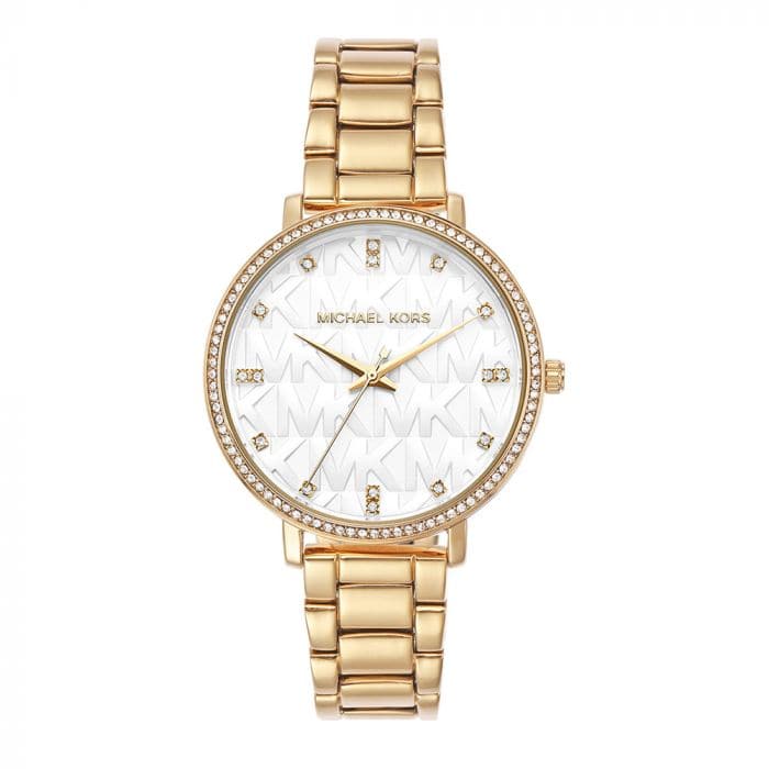 Michael Kors Womens 38 mm Pyper White Dial Metal Analog Watch - MK4666I