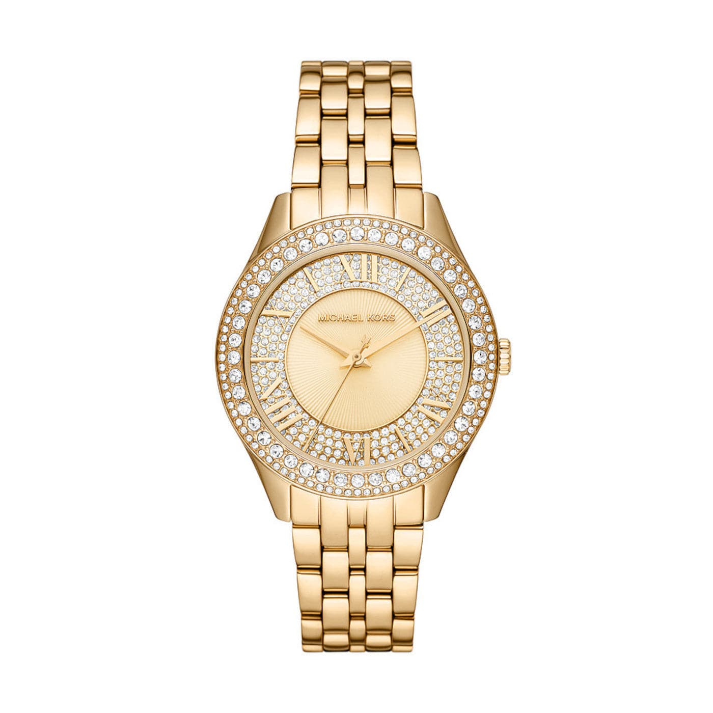 Michael Kors Harlowe 38 mm Gold Dial Stainless Steel Analog Watch for Women - MK4709I