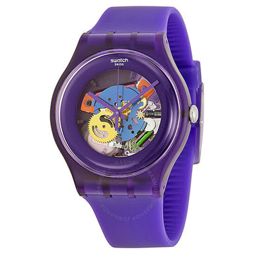 Swatch Purple Lacquered Silicone Unisex Watch