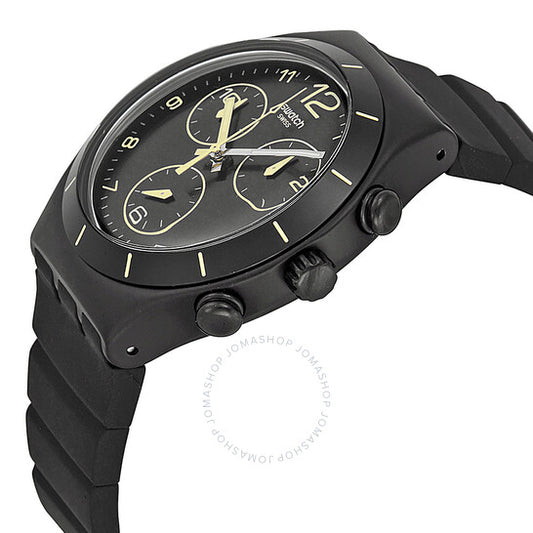 Summer Night Black Dial Chronograph Black Silicone Men's Watch