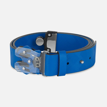 M LOCK 4810 buckle printed Atlantic blue 35 mm leather belt