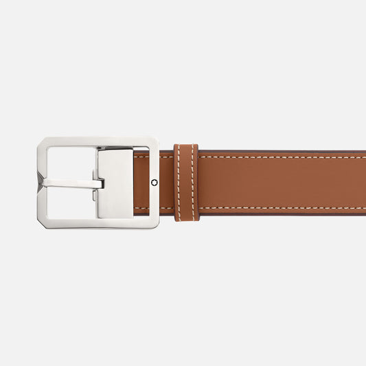 TAN/GREY 35 MM REVERSIBLE LEATHER BELT-MB131164