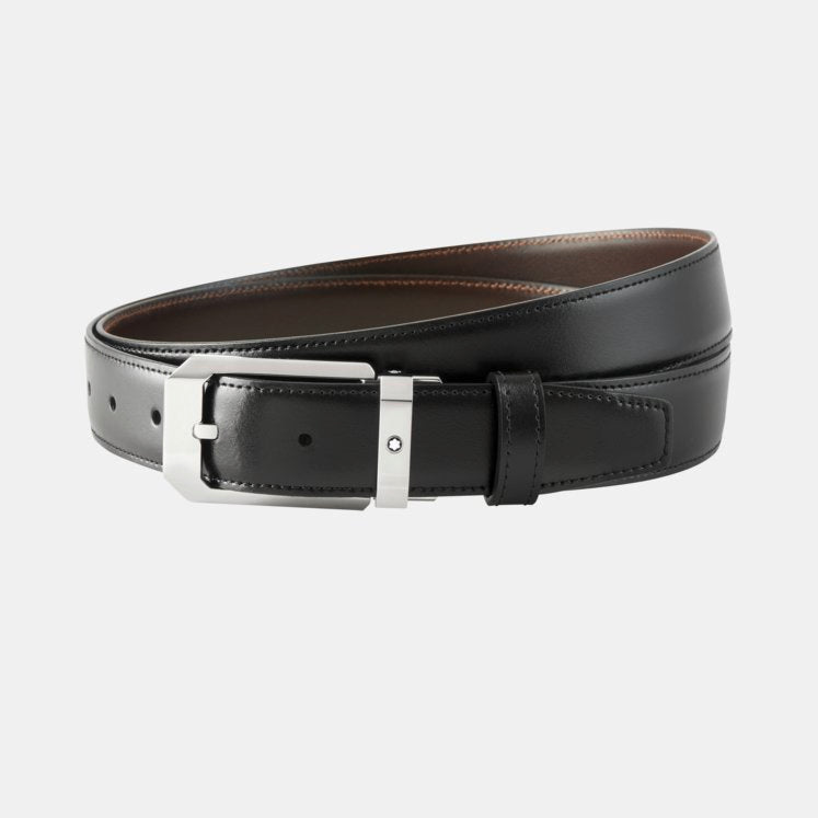 Black/brown 30 mm reversible leather belt