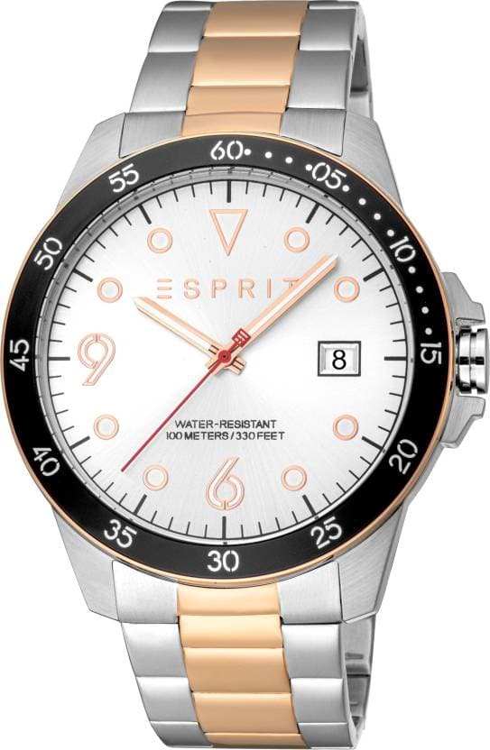 Esprit Mens 38 mm Silver Dial Stainless Steel Analog Watch - ES1G389M0065