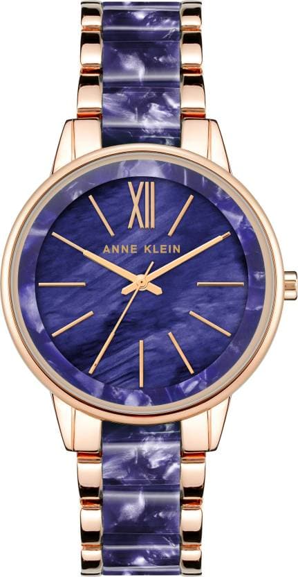 Anne Klein Green Dial Rose Gold Metal Strap Watch NDAK1412NVRG