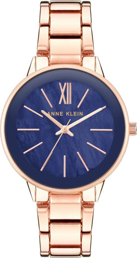 Anne Klein Green Dial Rose Gold Metal Strap Watch NDAK3750NMRG