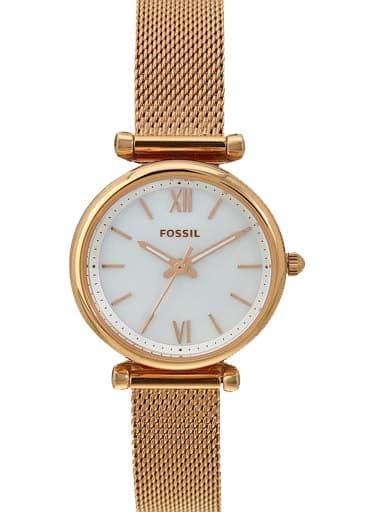 Fossil Carlie Mini Three-Hand Rose Gold-Tone Stainless Steel Women Watch - Kamal Watch Company