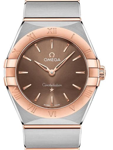 Omega Constellation Manhattan Steel - Sedna Gold Brown Dial Watch For Women's - Kamal Watch Company