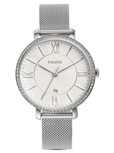 Fossil Jacqueline Round Analog Silver Dial Ladies Watch - Kamal Watch Company