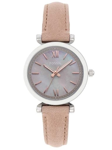 Fossil Carlie Mini Three-Hand Sand Leather Watch