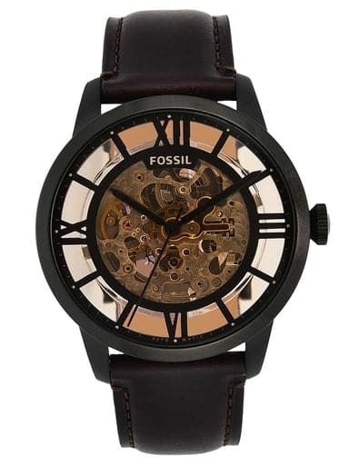 Fossil Townsman Automatic Dark Brown Leather Watch - Kamal Watch Company