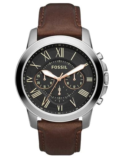 Fossil Grant Chronograph Brown Leather Men Watch