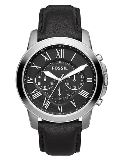 Fossil Grant Chronograph Black Leather Analog Watch