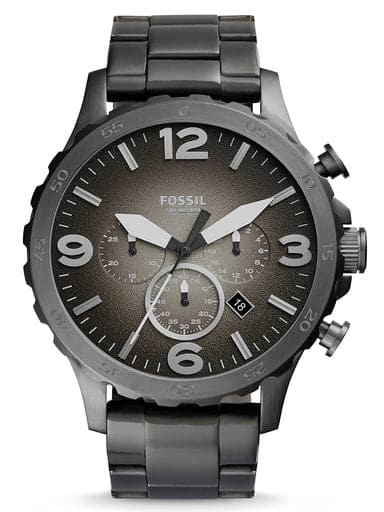 Fossil Nate Chronograph Smoke Stainless Steel Watch - Kamal Watch Company
