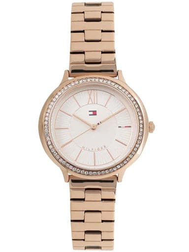 Tommy Hilfiger Silver Dial Rose Gold Metal Strap Women's Watch NBTH1781861 - Kamal Watch Company