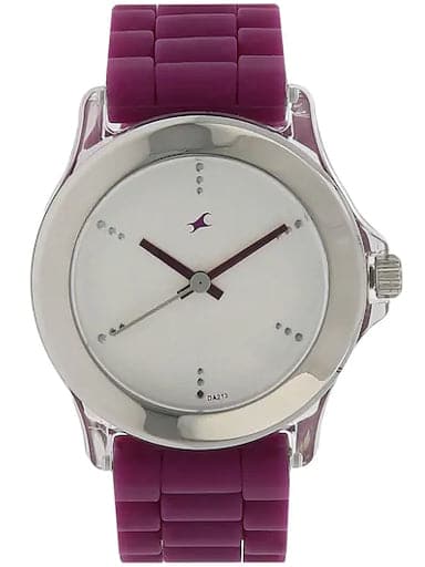 Fastrack Silver Dial Purple Plastic Strap Watch - Kamal Watch Company