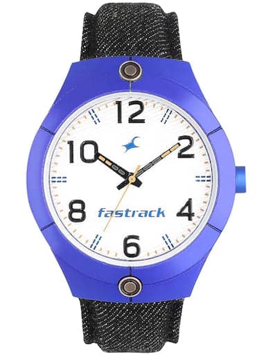 Fastrack White Dial Black Denim Strap Watch