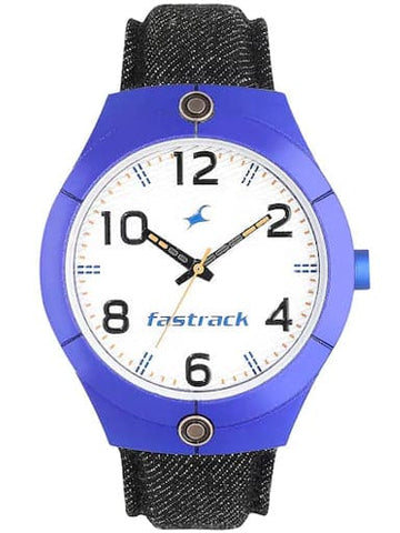 Fastrack White Dial Black Denim Strap Watch - Kamal Watch Company