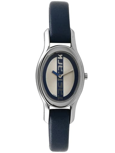 Fastrack White Dial Blue Leather Strap Watch