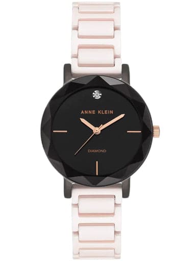 Anne Klein Womens Black Dial Metallic Analogue Watch