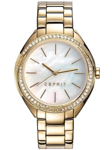 Esprit Mother Of Pearl Dial Gold Strap Women'S Watch Es109302002