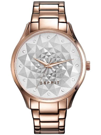 Esprit Grey Geometric Structure Dial Watch For Women Es109022003