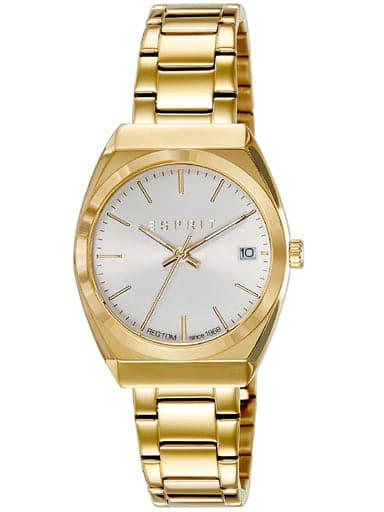 Esprit Silver Dial Gold Strap Women'S Watch Es108522003