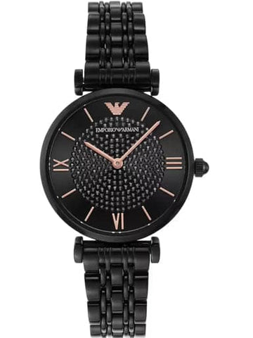 Emporio Armani Round Analog Black Dial Women Watch - Kamal Watch Company