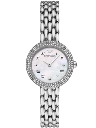 Emporio Armani White Dial Stainless Steel Watch