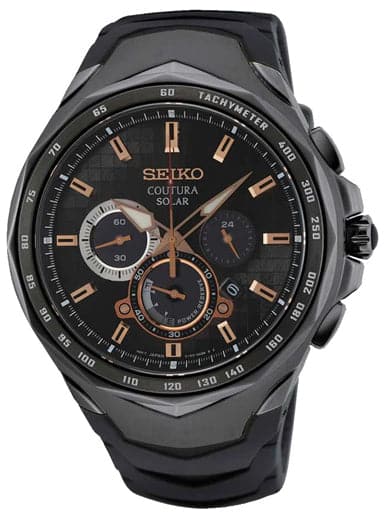 Seiko Coutura Chronograph Solar Black Dial Men's Watch - Kamal Watch Company