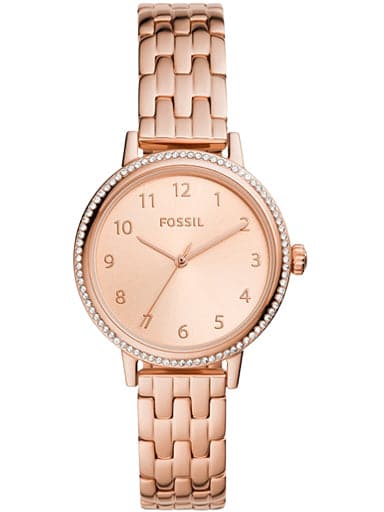 Fossil Reid Three-Hand Rose Gold-Tone Stainless Steel Watch - Kamal Watch Company